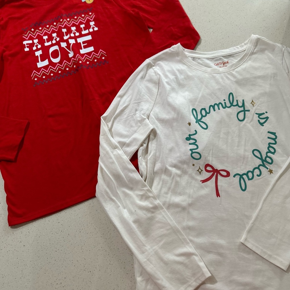 Cat & Jack Long Sleeve Tees Red and White